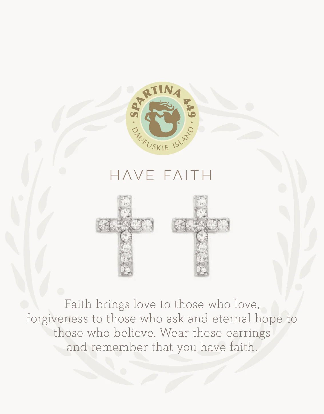 Spartina Sea La Vie Have Faith Cross Stud Earrings - Juli's Wearable Art