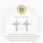 Spartina Sea La Vie Have Faith Cross Stud Earrings - Juli's Wearable Art