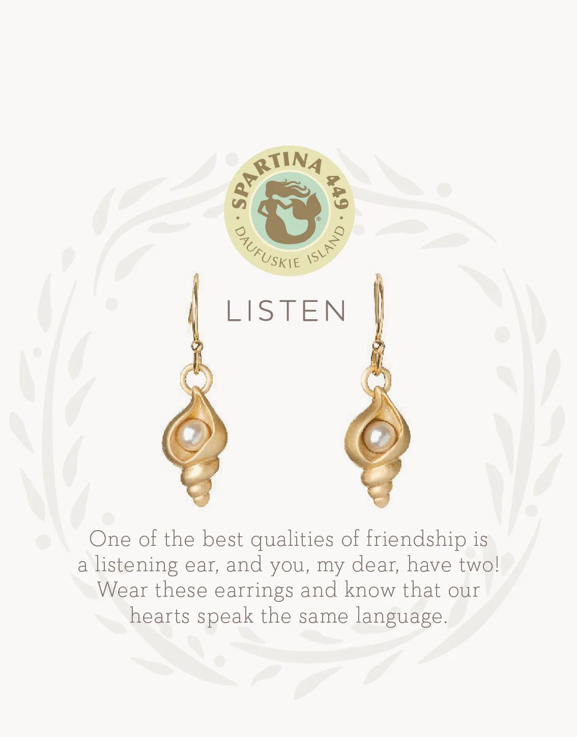 Spartina Sea La Vie Listen Shell Drop Earrings | Gold - Juli's Wearable Art