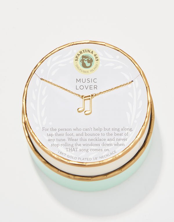 Spartina Sea La Vie Music Lover Musical Note Necklace | Gold - Juli's Wearable Art