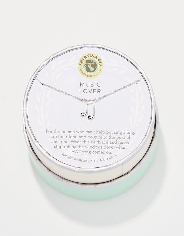 Spartina Sea La Vie Music Lover Musical Note Necklace | Silver - Juli's Wearable Art