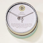Spartina Sea La Vie Necklace 18" Best Friends + Heart Key | Silver | Set - Juli's Wearable Art