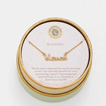 Spartina Sea La Vie Necklace Blessed | Script | Gold - Juli's Wearable Art