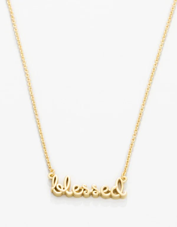 Spartina Sea La Vie Necklace Blessed | Script | Gold - Juli's Wearable Art