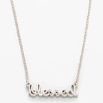 Spartina Sea La Vie Necklace Blessed | Script | Silver - Juli's Wearable Art