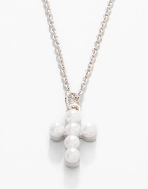 Spartina Sea La Vie Necklace Faith | Pearl Cross | Silver