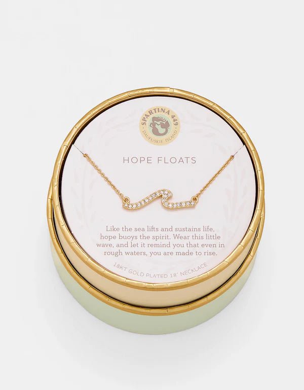 Spartina Sea La Vie Necklace Hope Floats Wave | Gold - Juli's Wearable Art