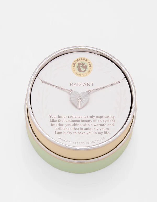 Spartina Sea La Vie Necklace Radiant/Mother - of - Pearl Heart | Silver - Juli's Wearable Art