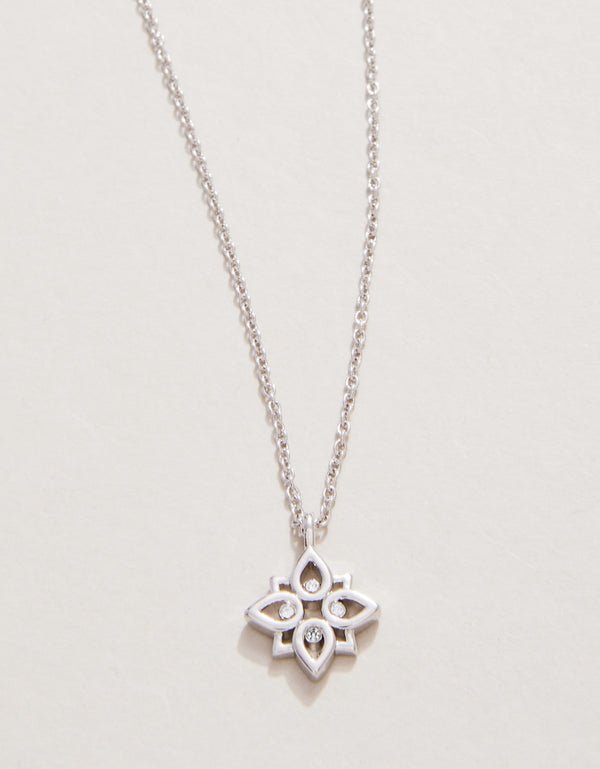 Spartina Sea La Vie Never Give Up Lotus Necklace | Silver - Juli's Wearable Art
