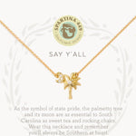Spartina Sea La Vie Say Y'all Palmetto Tree Necklace | Gold - Juli's Wearable Art