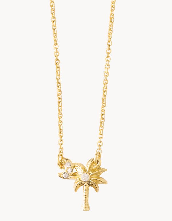 Spartina Sea La Vie Say Y'all Palmetto Tree Necklace | Gold - Juli's Wearable Art