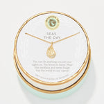 Spartina Sea La Vie Seas the Day Oyster Shell Necklace | Gold - Juli's Wearable Art