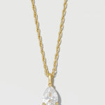 Spartina Sea La Vie Shine Exceptional Necklace | Pear-Cut Clear Crystal | Gold - Juli's Wearable Art