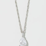 Spartina Sea La Vie Shine Exceptional Necklace | Pear-Cut Clear Crystal | Silver - Juli's Wearable Art