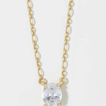 Spartina Sea La Vie Shine Inspiring Necklace | Oval-Cut Clear Crystal | Gold - Juli's Wearable Art