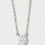 Spartina Sea La Vie Shine Inspiring Necklace | Oval-Cut Clear Crystal | Silver - Juli's Wearable Art