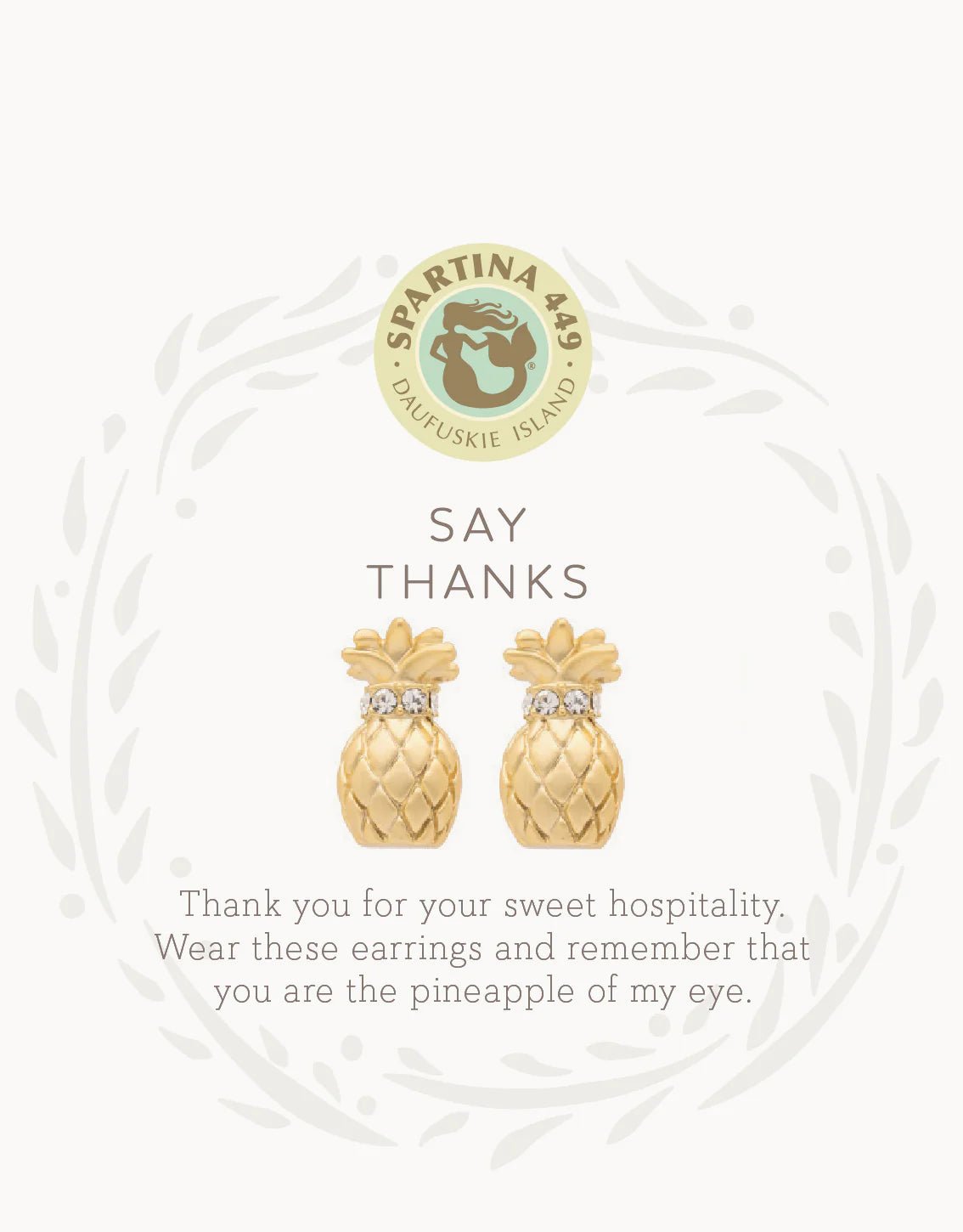 Spartina Sea La Vie Stud Earrings Thanks/Pineapple - Juli's Wearable Art