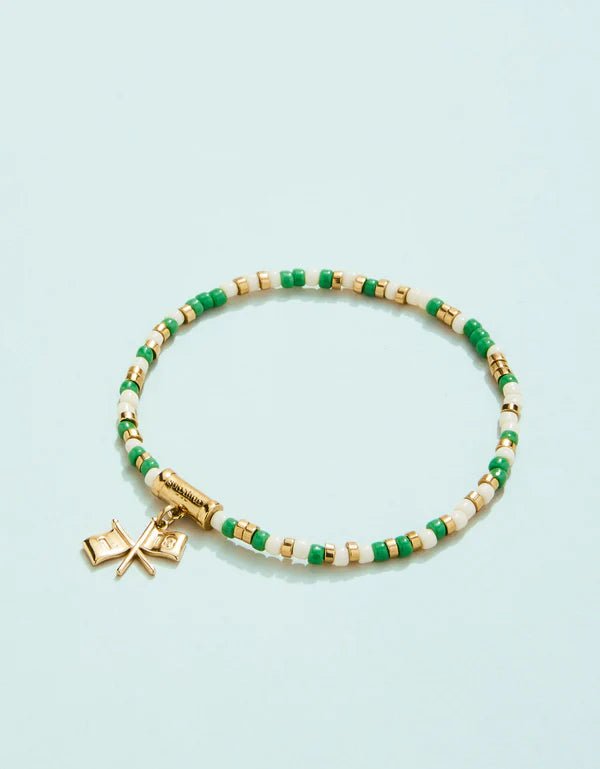 Spartina Sporty Beaded Stretch Bracelet | Golf Flags - Juli's Wearable Art
