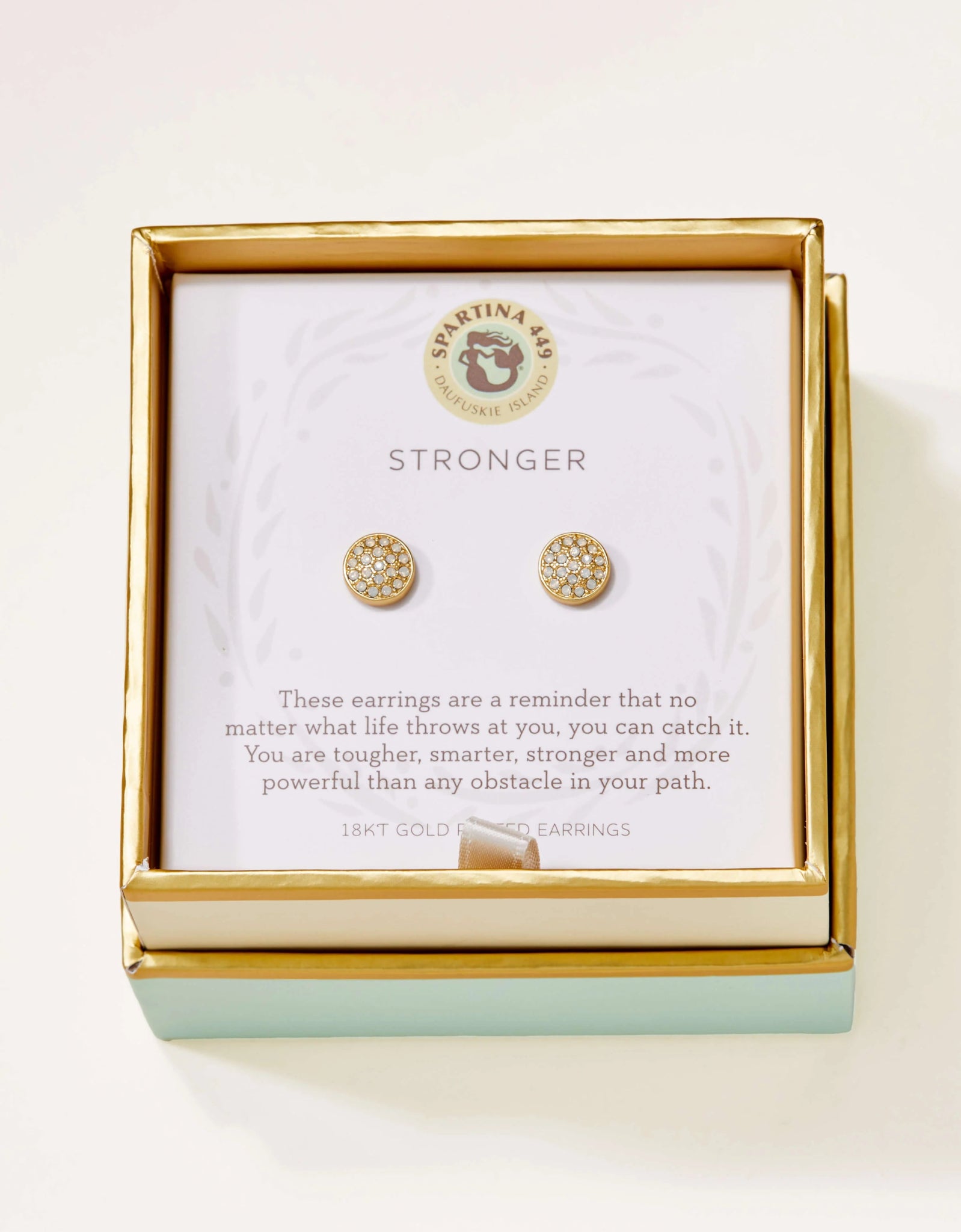 Spartina Stud Earrings Stronger/Pavé Disk - Juli's Wearable Art