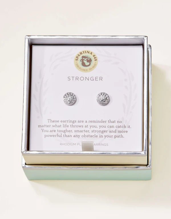 Spartina Stud Earrings Stronger/Pavé Disk - Juli's Wearable Art