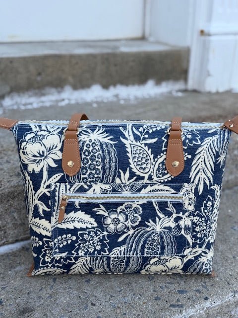 Spartina Zip Travel Tote | Fagler Blue - Juli's Wearable Art