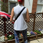 Split Neck Sleeveless Top | White - Juli's Wearable Art