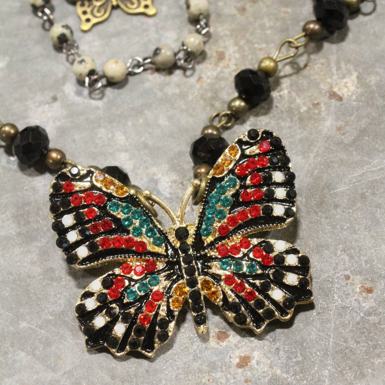Spread Your Wings Black Butterfly Layered Necklace - Juli's Wearable Art