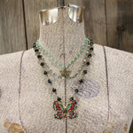 Spread Your Wings Black Butterfly Layered Necklace - Juli's Wearable Art