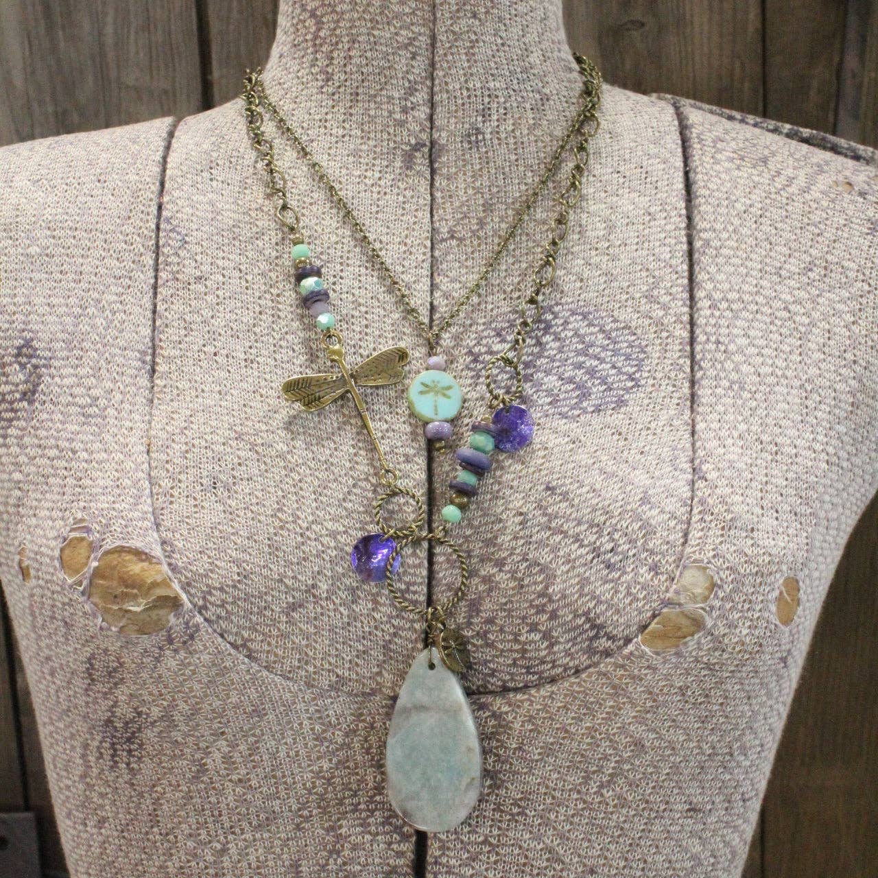 Spread Your Wings Dragonfly Layered Necklace - Juli's Wearable Art