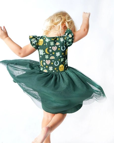 St. Patricks Day Bamboo Tulle Twirl Dress - Juli's Wearable Art