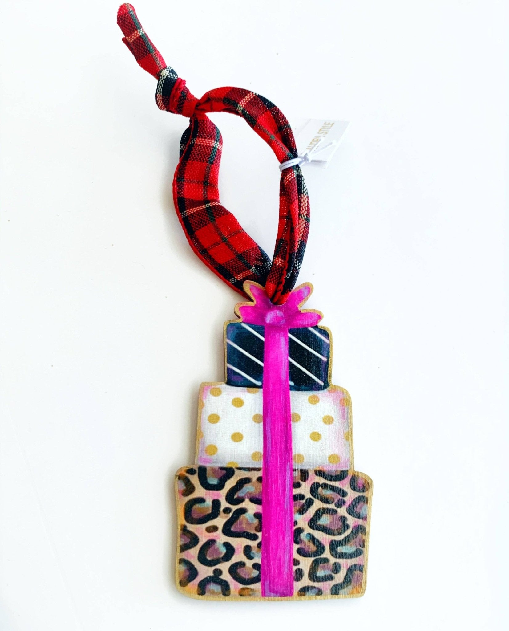 Stacked Gift Christmas Ornament - Juli's Wearable Art