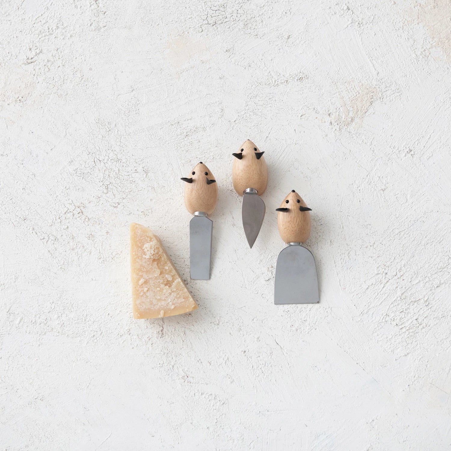 Stainless Steel Cheese Knives with Mouse Handles – Boxed Set of 3 - Juli's Wearable Art