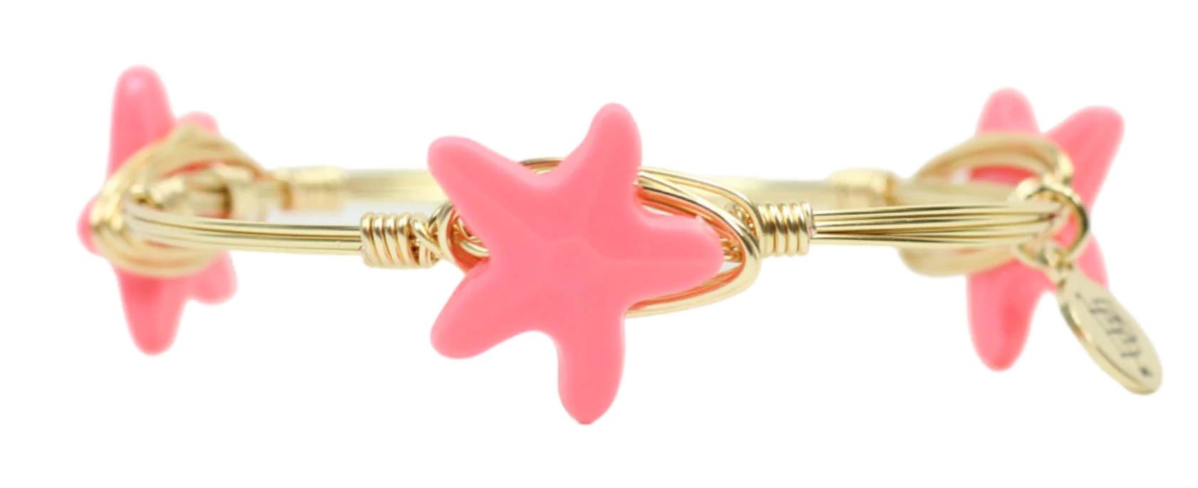 STARFISH BANGLE BRACELETS - HOT CORAL