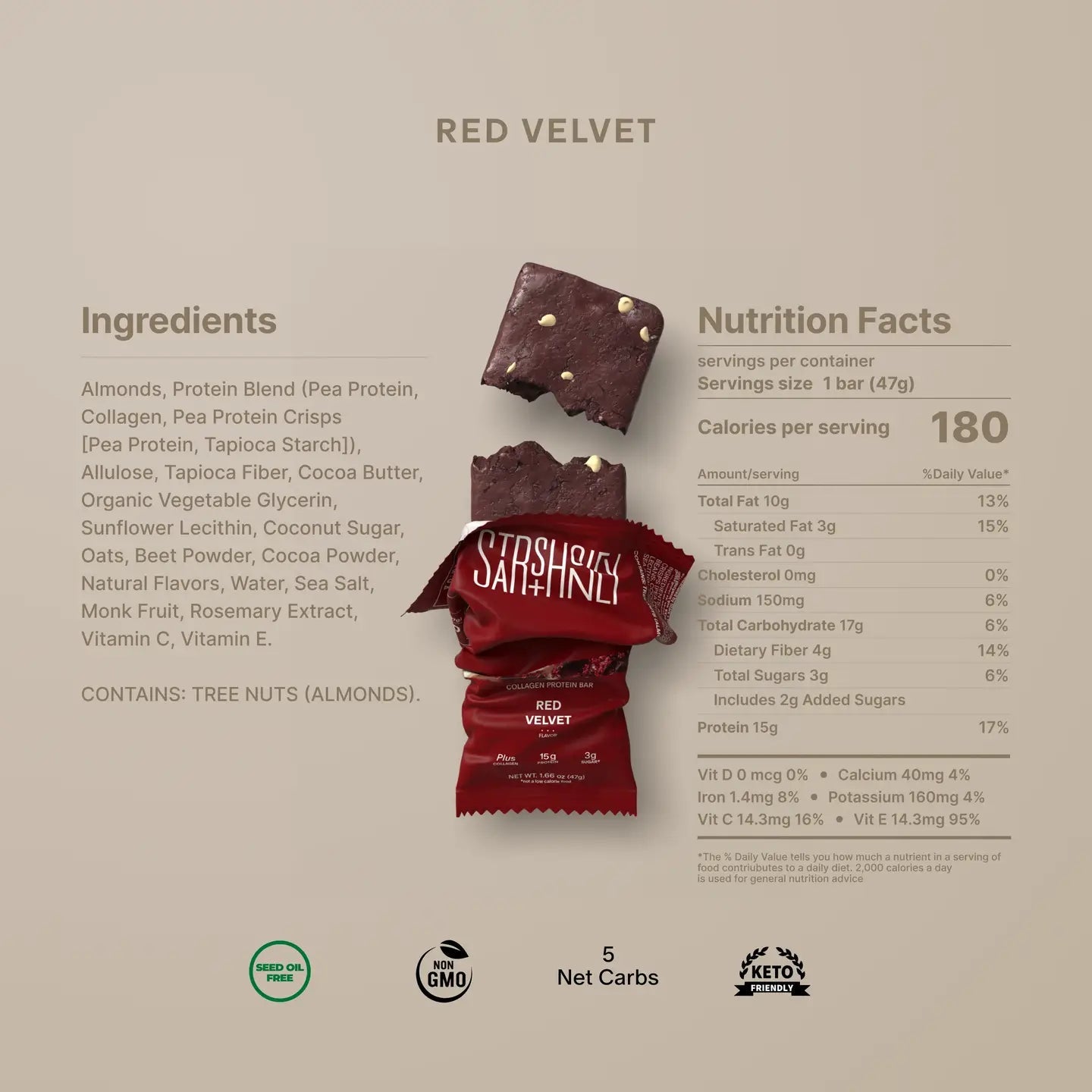 Stars + Honey Red Velvet– The Collagen Protein Bar - Juli's Wearable Art