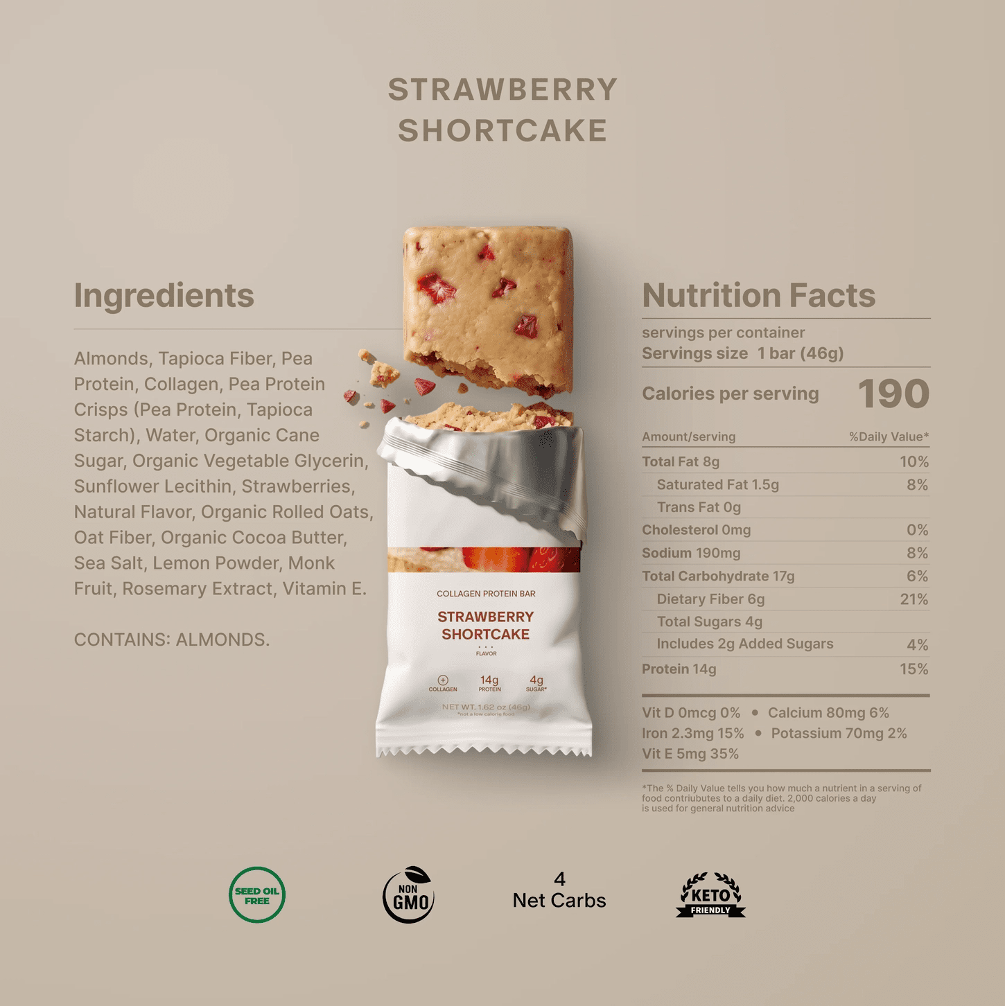 Stars + Honey Strawberry Shortcake Bars – The Collagen Protein Bar - Juli's Wearable Art