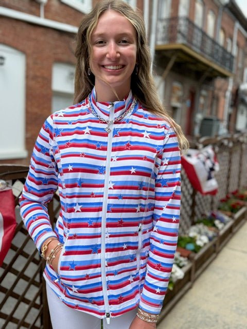 Stars & Stripes Cooling Zip Jacket - Juli's Wearable Art