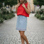 Stars & Stripes Denim Skort - Juli's Wearable Art