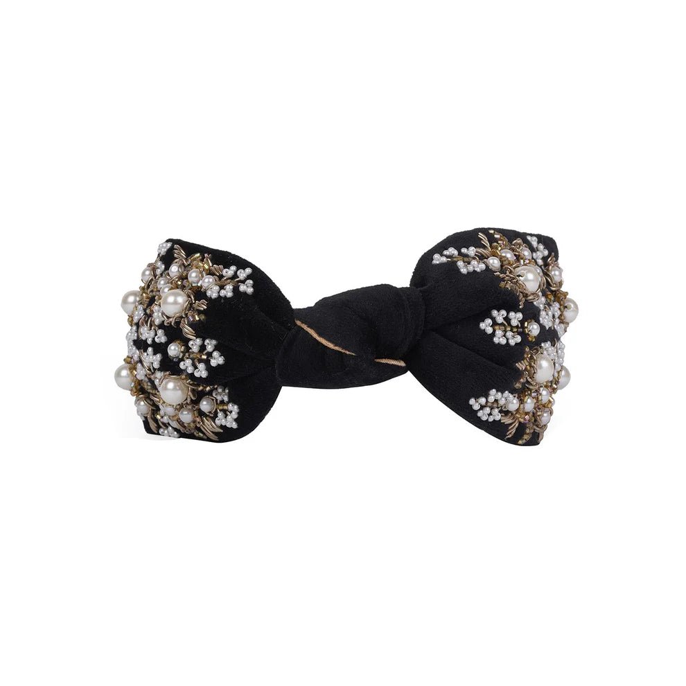 Statement Headband | Aurora Luxe - Black & Gold - Juli's Wearable Art