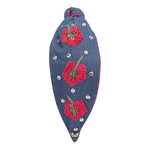 Statement Headband | Classic Floral Pearl Embroidery - Juli's Wearable Art