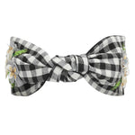 Statement Headband | Ivory Blossom Gingham - Juli's Wearable Art