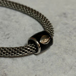 Sterling Silver & Black Football Bead - Juli's Wearable Art