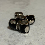 Sterling Silver & Black Football Bead - Juli's Wearable Art