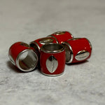 Sterling Silver & Red Football Bead - Juli's Wearable Art
