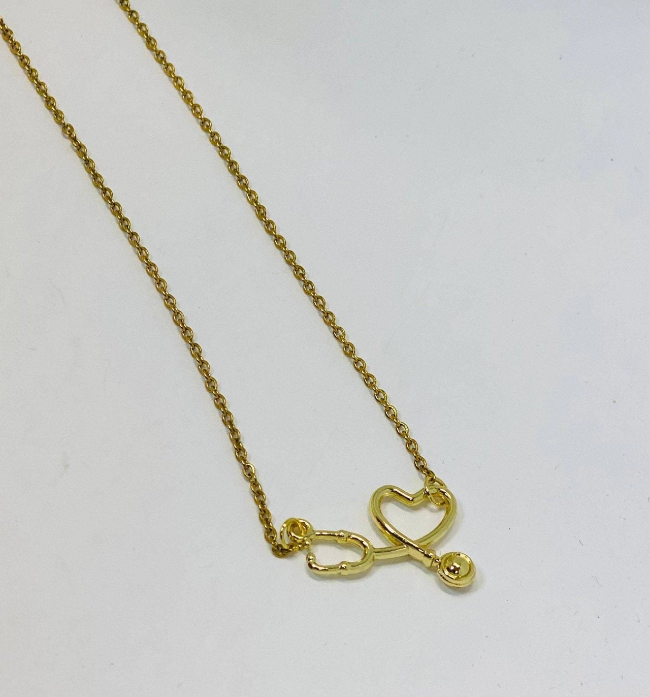 Stethoscope Necklace | Nurse Appreciation | Gold