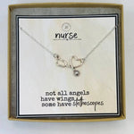 Stethoscope Necklace | Nurse Appreciation | Silver - Juli's Wearable Art