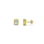 Stia Baguette Bezel Stud Earrings - Juli's Wearable Art