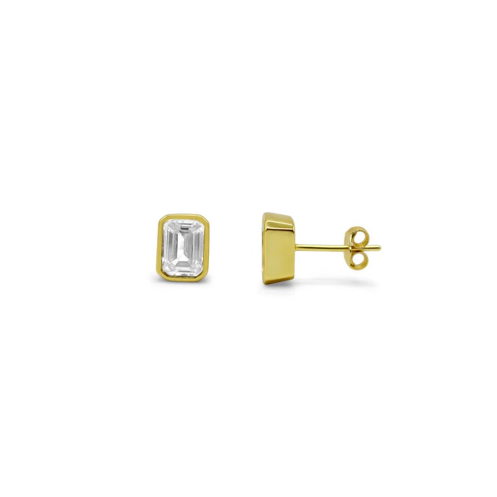 Stia Baguette Bezel Stud Earrings - Juli's Wearable Art