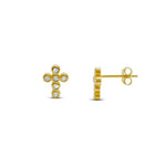 Stia Bezel Cross Stud Earrings - Juli's Wearable Art