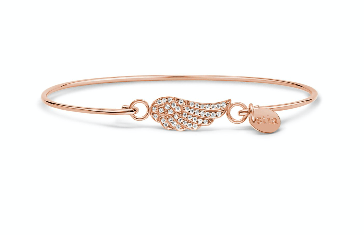 Stia Bracelet Pavé Wing in Rose Gold - Juli's Wearable Art