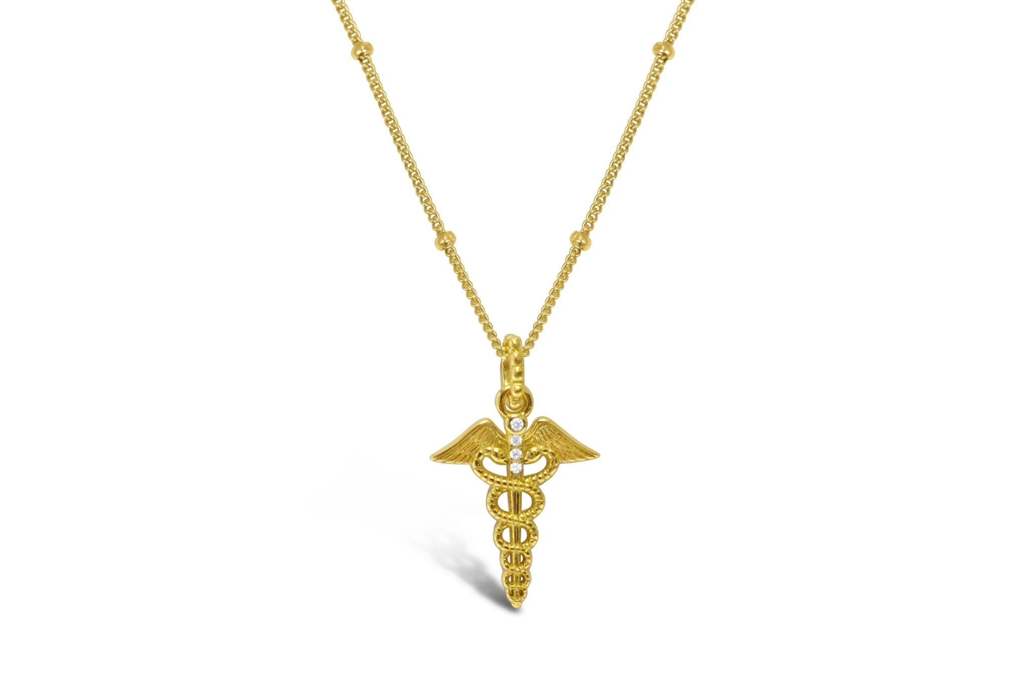 Stia Caduceus Charm & Chain Necklace - Juli's Wearable Art